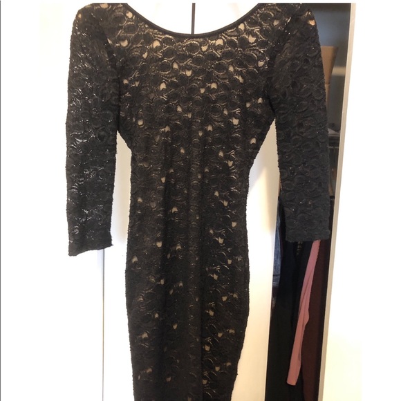 Backless Black Lace Dress - Picture 2 of 4